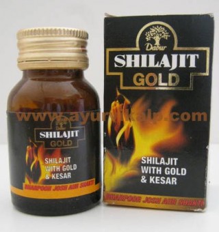 Dabur SHILAJIT GOLD, 20 Capsules, Powerful Formula with Gold & Saffron